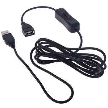 1 бр USB кабел от мъжа към жената, Кабел за включване-изключване, led светлина, Линия на захранване 2 м