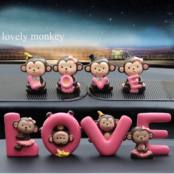 1 Комплект автомобилни Аксесоари, Сладки Кукли-обезьянки Украса сладка Нимфа, авто Украса добър подарък мощна happy sweet обезьянка