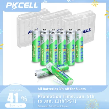 12 бр. батерия PKCELL ААА 1,2 НА 850 mah NI-MH AAA Акумулаторни батерии LSD 3A батерията и 3 бр. Държач за съхранение на батерията AA/ AAA