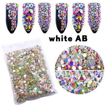 1440 бр./пакет Ss3--ss30 AB Цветни Прозрачни стъклени кристали за дизайн на ноктите с плоска задна част, Използвани За Декорация на Нокти Калъф За телефон САМ на Едро