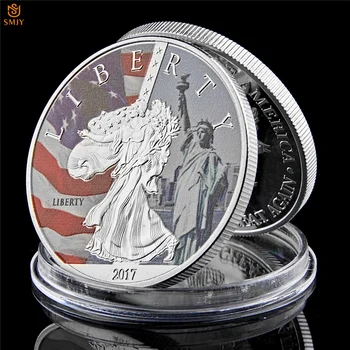 2017 ДОЛАРА на Ню Йорк Статуята на Свободата в САЩ Свободата на Орел Сребърна/Златна монета на залога Предизвикателство Икона Колекция от Монети 0