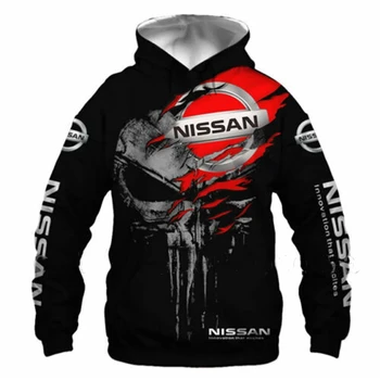 2022 нова hoody с качулка на Nissan Logo Punisher, hoody джоб с 3D принтом, мотоциклетът внедорожная яке Harajuku, мъжки и дамски дрехи