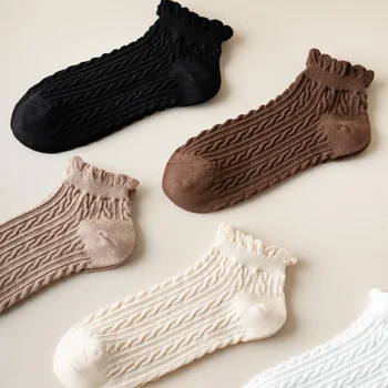 2022 Нови Обикновен Класически Чорапи за Жените, Памучни терлици в Рубчик, Основни Ежедневни Чорапи harajuku, Дамски Чорапи kawaii