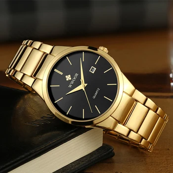 2022 Часовници За Мъже WWOOR Най-добрата Марка на Луксозни Златни Кварцов Мъжки Часовник Ежедневните Бизнес Златен Часовник От Неръждаема Стомана Relogio Masculino