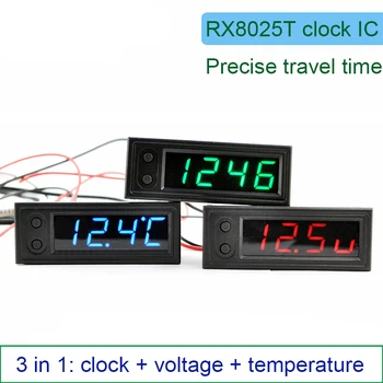 3 в 1 път + двойна температура + напрежение Вграден Електронен Модул Часа Точков електронен модул на Времето на промяна на часовете 2