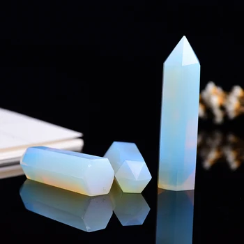 4-7 см 1 бр. опаловый crystal точков, лечебен камък шестиугольные призми колона пръчка лечебен камък 2