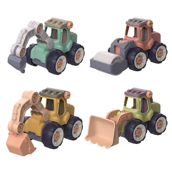 4 Стил Инженеринг Кола Играчки Пластмасови Строителни Багер Трактор, Булдозер Самосвал Модели на Деца Момчета Мини Подаръци направи си САМ Играчка