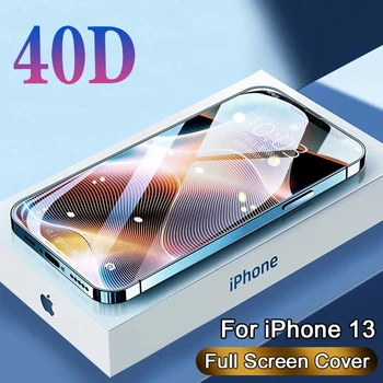 40D Защитно Стъкло с пълно покритие За iPhone 11 12 13 Pro Max XS Max X XR Защитно фолио За екран на iPhone 13 Pro XR 6S 6 7 8 Plus Стъкло