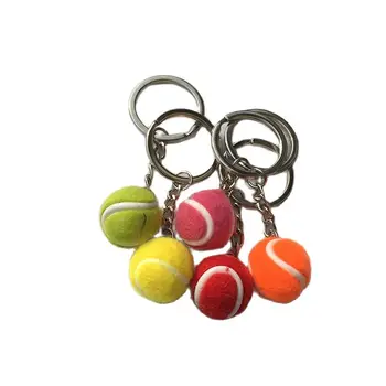 50 бр Смола мини тенис топки ключодържател, ключодържател тенис клуб играч сувенир подарък тенис спомен за украса