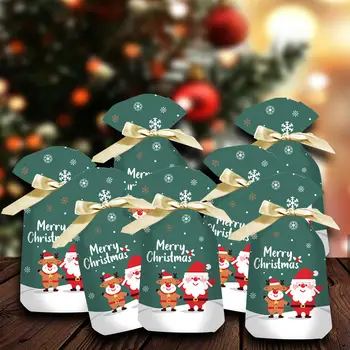 50 Броя Подарък чанта на Дядо Коледа, Торбичка за Бонбони, Коледни Подаръци, Чанти, Коледни Подаръчни Торбички за Коледа 2