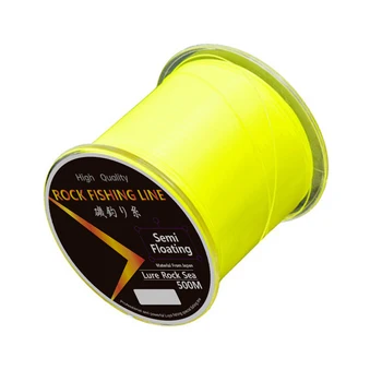 500 м Полуплавающая Моноволоконная Флуоресцентно Жълто риболов линия За Улов на Скала С Съпротива Джак Морска Прът За Риболов на Скалата
