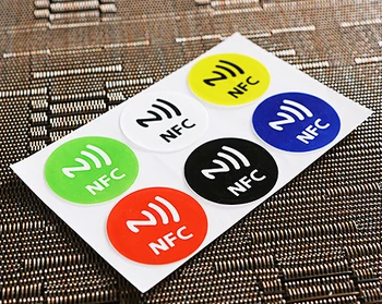 6 бр./лот, Водоустойчив 6 цвята, NFC етикети, смарт самозалепващи етикети NFC 213, съвместими с всички телефони