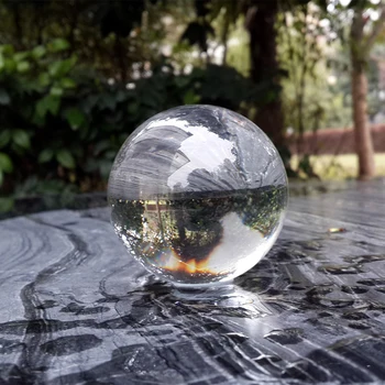 80 мм Рядко Прозрачен Азиатски Кварцов балон фън шуй Кристал стъклена Топка Обхват на Модерен Тенис на Декор Топката Късмет