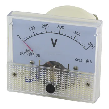 85C1-V указател за постоянен ток, волтметър измерване на напрежение 5 300 450 500 600 750 1000 В 85C1 серия аналогов волтметър 64*56 мм размер
