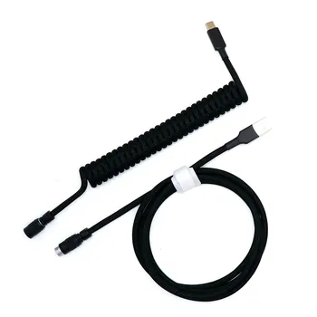 Angitu Ръчна изработка, Изработени По Поръчка, е Черно-Бяла Механична Клавиатура, USB-Макара, Спирален кабел USB кабел за кабелна TYPE C С Цветен Авиатором YC8 4