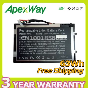 Apexway 63Wh Батерия за лаптоп DELL Alienware M11X R1 R2 R3 M14x 08P6X6 PT6V8 8P6X6 P06T T7YJ