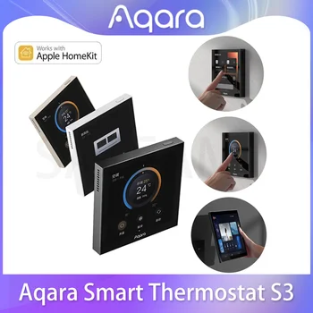 Aqara Умен Термостат S3 Сензорен Екран 3,95 Панел Гласов/Дистанционно Управление Подкрепа за Измерване на Температура И Влажност За ПРИЛОЖЕНИЯ Homekit