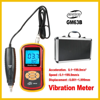 BENETECH Цифров измерител на вибрации ръчно оборудване за контрол на вибрациите Визуално показва значението на измерване GM63B-BENETECH