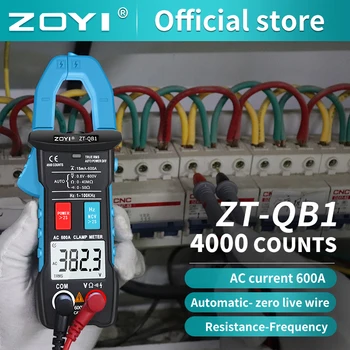 BOBI Цифров Клещи ZT-5BQ True RMS 6000 DC/AC 100A 1mA Амперметър мултицет Авто Ток, Волтметър капацитет на температурата Hz тестер
