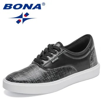 BONA 2022, Нова Дизайнерска Ежедневни Обувки, Класически Маратонки, Мъжки Вулканизированная Обувки На Платформа, Обувки За Скейтборд, Пешеходната Обувки Masculinas