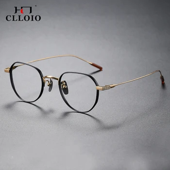 CLLOIO Чист Титан Японски Дизайнер на Очила Ръчно изработени Рамки За Мъже Жени Късогледство Оптични Предписани очила Очила За Далекогледство