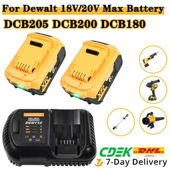 DCB205 За Dewalt 18v/20 Батерия Батерия Електроинструменти за DCB180 DCB181 DCB182 DCB201 DCB201-2 DCB200 DCB200-2 DCB204-2 DCF889N