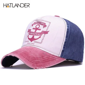 HATLANDER Мода 5 панели измити памук бейзболни шапки реколта татко шапка за мъже жени възстановяване на предишното положение шапки хип хоп приталенные спортни шапки и шапки