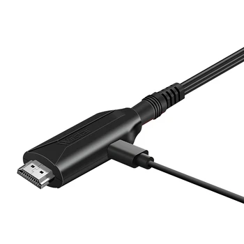 HDMI-съвместим Кабел Scart Преносим 720 P/1080 P, Видео, Аудио Адаптер Кабел Конвертор на кабела с USB-Кабел за TV HD DVD Линия 2