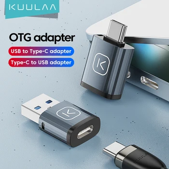 KUULAA USB 3.0 Type-C OTG Адаптер USB Type C Штекерно-USB-Женски Конвертор За Macbook Xiaomi Samsung S20 Конектор USBC OTG