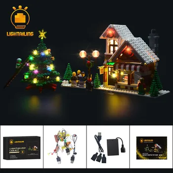LIGHTAILING LED Light Up Комплект За 10249 Коледна Зимна Магазин за Играчки Сградата е Съвместимо С 39015