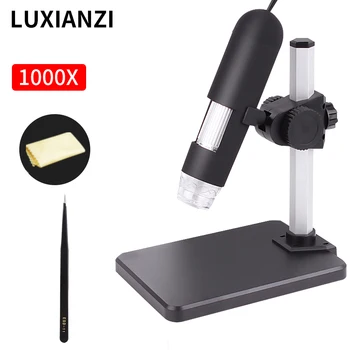 LUXIANZI 1000X Usb Цифров Микроскоп За Запояване Електроника Led Увеличение с Лупа Ендоскоп Регулируемо Увеличение със Стойка