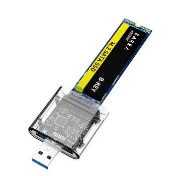 M2 SSD Калъф M. 2 за USB3.0 Gen 1 5 Gbit/с Високоскоростни SSD кутия за SATA M. 2 NGFF Калъфи за PC Аксесоари Външен Лаптоп