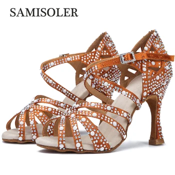 Samisoler/ модела обувки; дамски Обувки За латинските Танци; Дамски Сатен Обувки За салса Танци; Обувки За танго, джаза, балните танци; обувки за танци