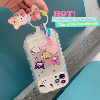 Sanrio Family Hello Kitty с Поставка за Тоалетна Масичка, Окачени Калъфи За Телефони За iPhone 14 13 12 11 Pro Max XR 14 PRO MAX делото