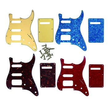 Аксесоари за китара Pleroo Тампон със задна плоча и 11 Винтове За китари Fender Strat САЩ/Мексико Стандарт Strat HSS