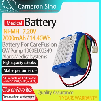 Батерия CameronSino за Съраунд помпа Аларис Medicalsystems GW е подходящ за заместител на медицинска батерии Carefusion 1000EL00349 2000 mah