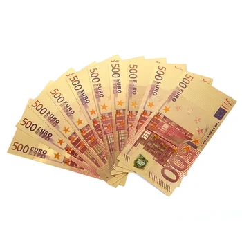 Възпоменателни банкноти от 500 ЕВРО Злато Висококачествени Банкноти Подаръци Колекция Бижута 24-КАРАТОВО Златно ЕВРО