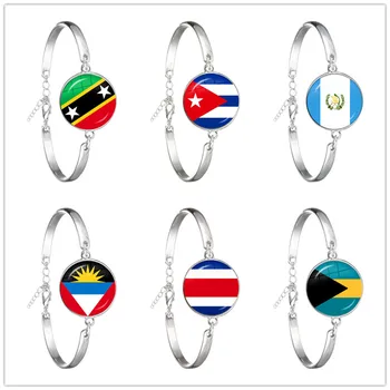 Гватемала, Бахамските острови, Куба, Коста-Рика, Федерация Сейнт Китс и Невис, Антигуа и Барбуда Национален флаг Стъклена Гривна-верига