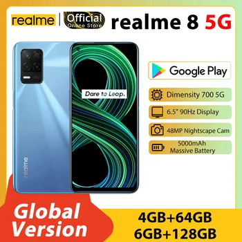 Глобалната версия на realme 8 5G Мобилен телефон 4 + GB 64 GB Dimensity 700 5G 6,5 