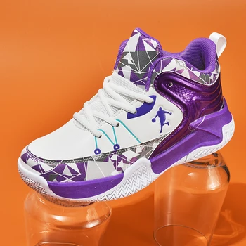 Детска Висококачествена Дишаща Кожена Баскетболни обувки 2022 Детски Баскетболни Маратонки, Модни и Ежедневни Спортни Обувки Големи размери 30-40
