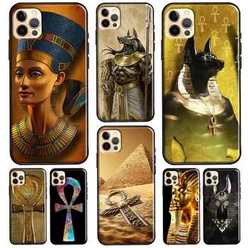 Египет Нефертити Анубис Анкх Калъф За Телефон iPhone 13 11 14 12 Pro Max 7 8 Plus X XR XS Max SE 2020 12 13 Мини Делото
