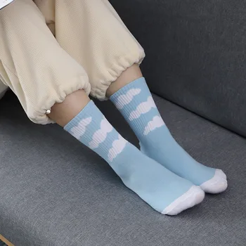 Есенно-зимни Чорапи, Дамски Чорапи Памук с Дизайн от Картун Сладки, Малки Пресни Чорапи Ins приливи и отливи, Удобни Дишащи Чорапи За Пот