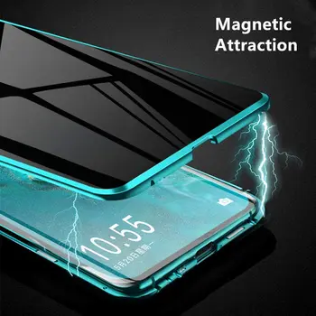 За Samsung a30s Калъф за телефон със защита от Надзъртане, за Samsung Galaxy A50s A70 A70s A91, Метален Двустранен Магнитен калъф от закалено стъкло