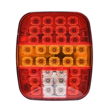Задните светлини на караваната 12V LED универсални, мигач стоп спирачки гръб с жълт цвят 39 червен бял камион, джип
