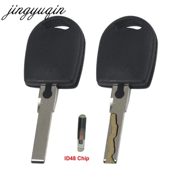 Калъф за ключове Jingyuqin с вырезанным/Неразрезанным транспондером с чип ID48 За VW Polo Golf за SEAT Ibiza Leon за SKODA Octavia с чип shell