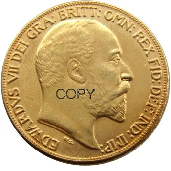 Короната на Едуард VII 1902 2 паунда (2SLD) Позлатени Копирни монети