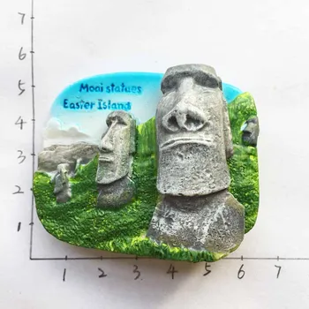 Културното наследство на Чили, Великденския Остров Каменна Статуя Моаи Стерео Магнит За Хладилник 5