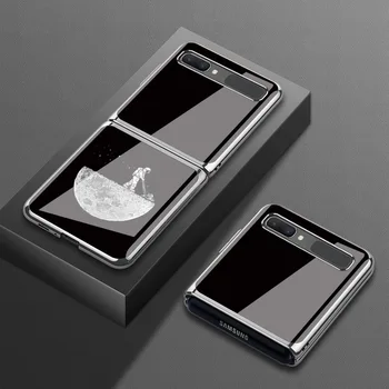Луксозен Калъф за телефон от Закалено Стъкло за Samsung Flip Galaxy Z, Стилен Защитен Екран от Падане, Романтична Лунна Боя за Флип 5G
