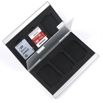 Метална Карта Памет MMC Алуминиева Кутия За Съхранение на Камера 6 Калъф за SD MMC TF Карта Памет Държач За Карти с Памет, чанта за Носене