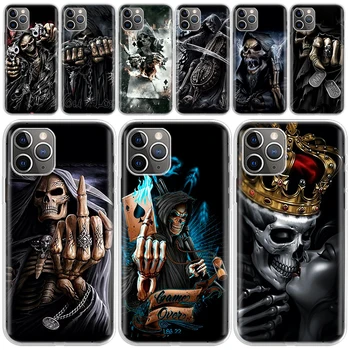 Мрачен Reaper Черепа на Скелет Калъф за Телефон за iPhone 14 13 Pro 12 Mini 11 Max X XR XS 7 Plus 8 6 6S Apple SE 2020 5 5S Модел